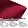 thumbnail image 6 of PiccoCasa 3Pcs Twin Size Duvet Cover Set Silk Satin Bedding Set with 2 Pillowcases, Burgundy, 6 of 6