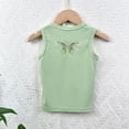 thumbnail image 7 of Einccm Girls' Sleeveless Butterfly Embroidered Crop Tank - Slim Ribbed Round-Neck Spring/Summer Top Ages 0-12, Breathable Layering for School & Play, 7 of 7