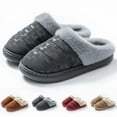 thumbnail image 4 of shqvo Unisex Winter Warm Slippers for Home Plain Slippers Non- Sole Thermal -Lined Indoor Outdoor Slides for Women and Men Home Use Fuzzy Slippers for Home, 4 of 4