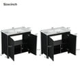thumbnail image 4 of 72" Bathroom Vanity Set with Double Vanities (Separate), Double Ceramic Sinks, Soft-Close Doors & Adjustable Shelf – Retro Espresso Storage Cabinet for Stylish Bathroom Organization, 4 of 15