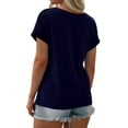 thumbnail image 3 of Sherrylily Women Short Sleeve Color BlockTops Casual Summer Fashion T-Shirt, 3 of 4