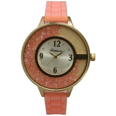Women's Floating Stones Silicone Watch