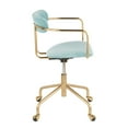 thumbnail image 3 of LumiSource Gold Metal, Pink Velvet Demi Office Chair, 3 of 9