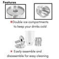 thumbnail image 2 of BirdRock Home 1.5 Gallon Stainless Steel Beverage Dispenser with Ice Container, Stand & Spigot | Round | BPA Free Clear Acrylic, 2 of 9