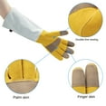 thumbnail image 4 of Puño ajustable M: ​​guantes de jardinería largos a prueba de espinas, regalos y herramientas de jardín para jardinero, guantes de jardín de cuero transpirable, guantes largos de trabajo en e, 4 of 5