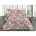 thumbnail image 2 of Ambesonne English Garden Quilted Bedspread Set 3 Pcs, Composition Floral, Queen, Pale Grey and Pastel Pink, 2 of 4