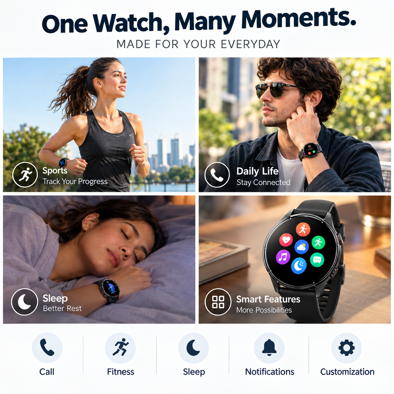 VILINICE 1.43" AMOLED Smart Watch with Bluetooth Calling photo 2