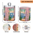 thumbnail image 5 of Yayeee 2 Pack Qtip Holder Bathroom Cotton Swab Canister with Lid Clear Dispenser Set, Pink Seaside Boat, 5 of 6