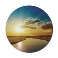 thumbnail image 1 of Clouds Mouse Pad for Computers, Cool Sunset over River Horizon Landscape Phenomenal Physical Event Theme, Round Non-Slip Thick Rubber Modern Gaming Mousepad, 8" Round, Blue Yellow, by Ambesonne, 1 of 2