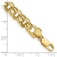 thumbnail image 2 of 14k Yellow Gold 7 Inch 8.5mm Solid Double Link Charm Bracelet Lobster Claw Link Charm Bracelet for Women, 2 of 2