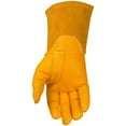 thumbnail image 4 of Caiman Premium Top Grain Goatskin MIG Welding Gloves, DuPont Kevlar Stitching, Unlined, 4-inch Gauntlet Cuff, Gold, X-Large 1869-6, 4 of 5