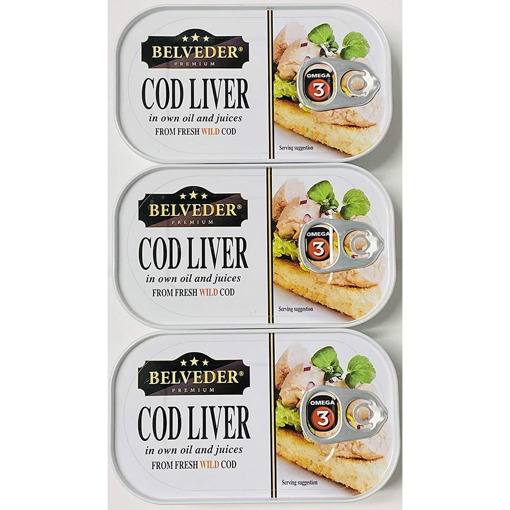 3 Pack of Wild Cod Liver Canned 120g can/each From Iceland Walmart