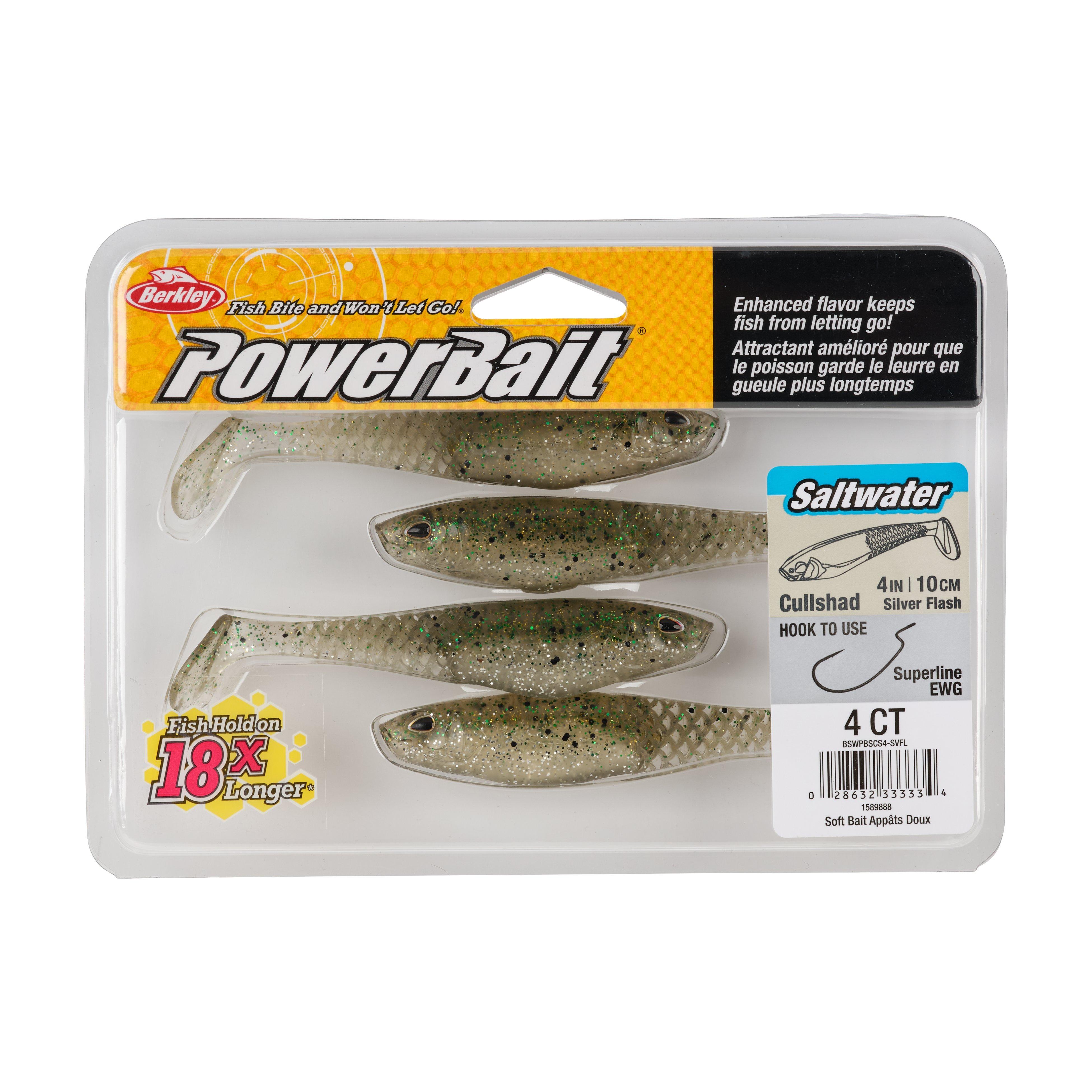 Berkley PowerBait® Saltwater CullShad, 4 in, Silver Flash