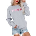 thumbnail image 1 of SOMOWI Chandail de la Saint-Valentin pour Femmes à Imprimé en Forme de Cœur, Sport, Col Rond, Manches Longues, Chandail Gris, Sortie, Hauts d'Automne G, 1 of 4