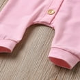 thumbnail image 3 of OUSITAID Baby Solid Hooded Romper Long Sleeve Front Single Breasted Bodysuit, 3 of 4