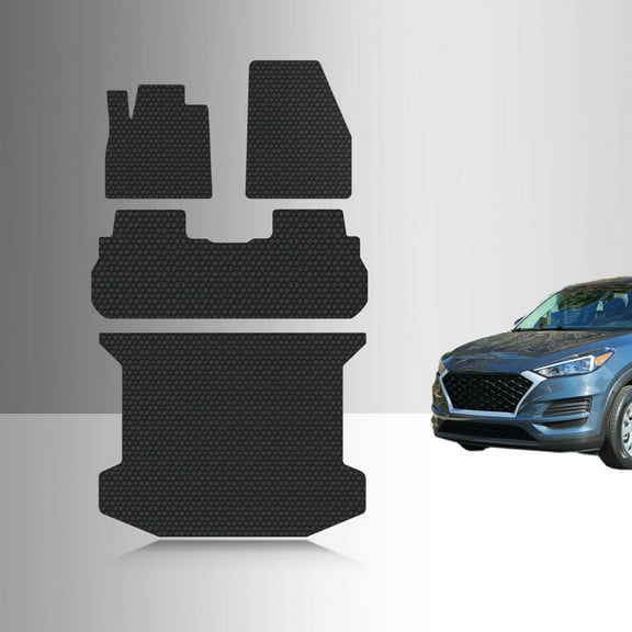 ToughPRO Full Set Trunk Mats Compatible with Cadillac XT5 2018 - All Weather Heavy Duty (Made in USA) Black Rubber