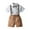 Khaki, variant on Odeerbi 2025 Boys Gentlemen's Clothing Summer Short Sleeve Top Bib Shorts Tie Four-piece Set
