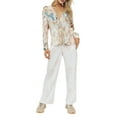 thumbnail image 1 of Arvbitana Women Button Down Lapel Shirts, Abstract/Zebra Print Long Sleeve Tops, 1 of 9