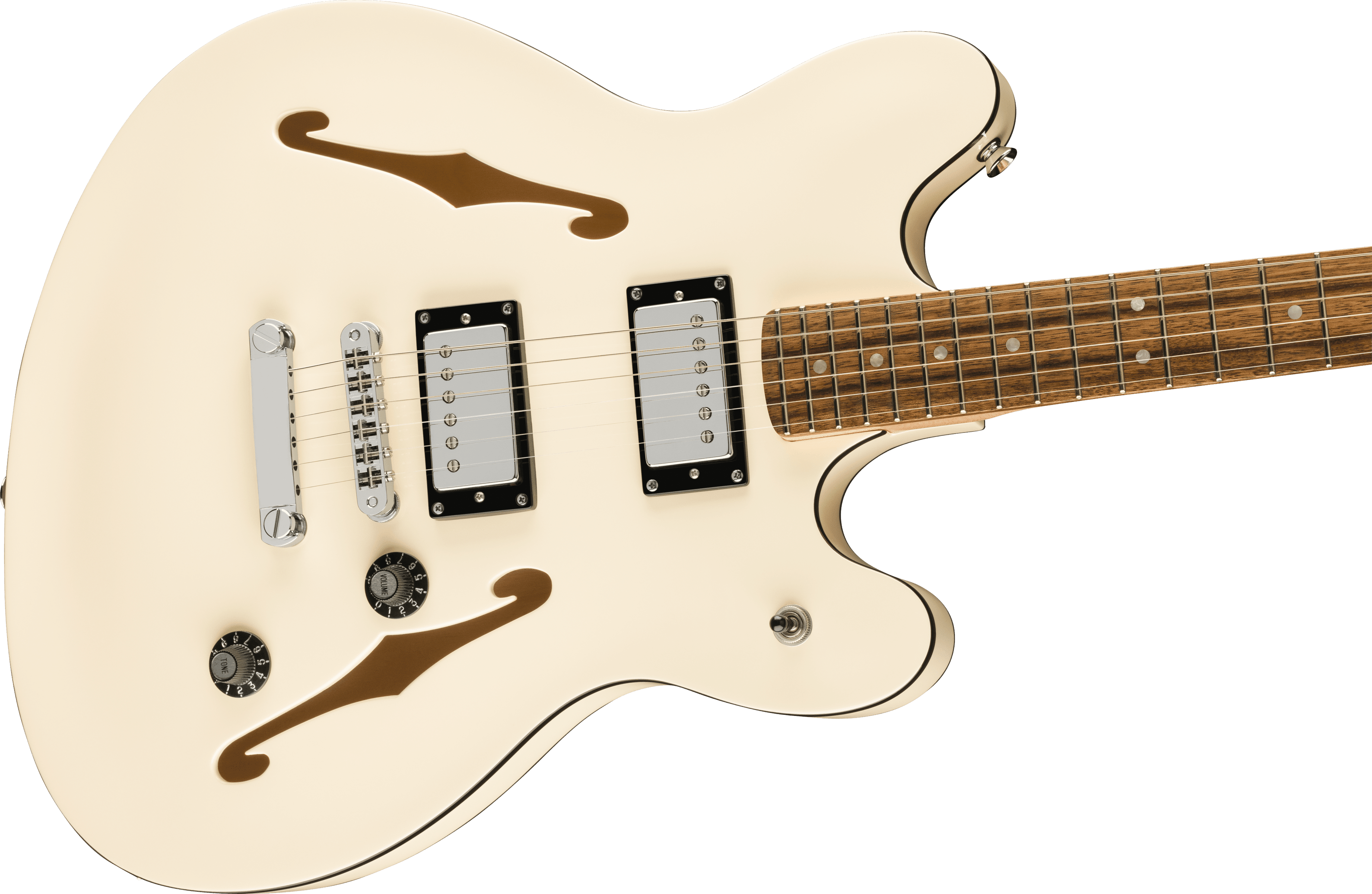 Squier Affinity Starcaster Deluxe Semi-Hollow Electric Guitar, Laurel Fingerboard, Olympic White