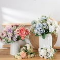 thumbnail image 3 of Artificial Mixed Flower Realistic Pan Weaving Tea Rose Chrysanthemum Silk Fake Bouquet for Wedding, 3 of 8