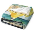 thumbnail image 3 of Blanket A Margarita Drink on The Beach with Palm Trees Soft Throw Blanket Independence Memorial Day Throw Blankets Flannel Blanket for Couch Sofa Bed for Adults Kids Boys Teens Gift for Adults 40"x50", 3 of 5