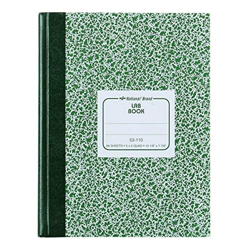 Cuaderno National lab nacional 5x5 tapa mármol verde 10.125'x7.875' 96 hojas