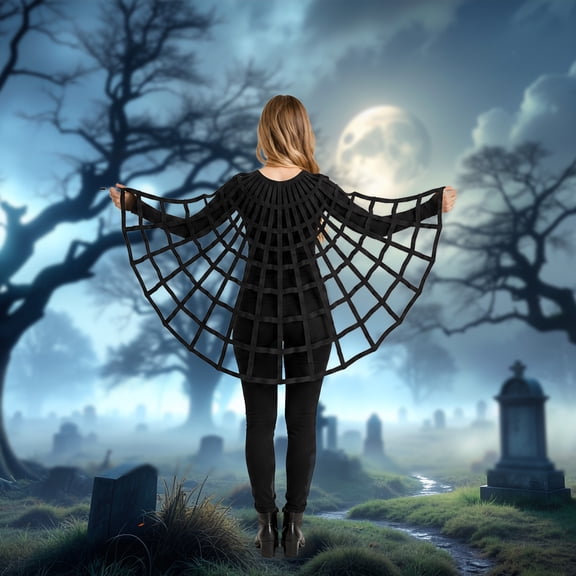 Northlight Black Adult Spiderweb Shawl Halloween Costume Accessory - One Size