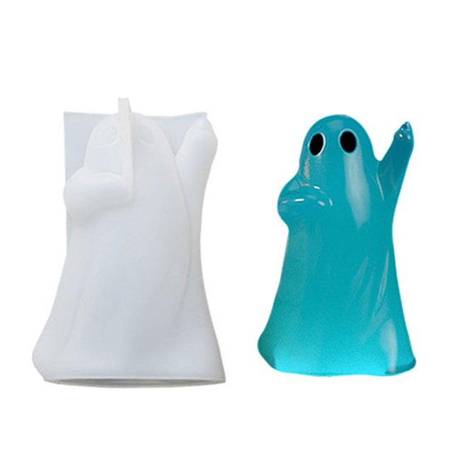 Style1 Fantasma Halloween vela perfumada moldes de silicona Diy calavera de terror jabón hecho a mano