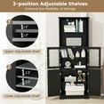 thumbnail image 5 of LOKO Tall Bathroom Cabinet, Modern Storage Organizer with Doors & Open Shelves, Wooden Floor Cabinet with Adjustable Shelves for Bathroom, Living Room or Kitchen (Grey), 5 of 18