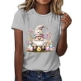 thumbnail image 2 of VBTAPA Easter Teacher T-Shirt for Women Cute Bunny Eggs Graphic Tees Funny Novelty Shirt Holiday Party Blouse Tops Limited Time Sales of Today Gray XL, 2 of 5