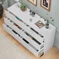 thumbnail image 6 of ModFusion 6-Drawer Fluted Double Dresser, 47.5 inch Elegant Chest of Drawer Storage Cabinet for Bedroom, Living Room, Entryway, White, 6 of 10