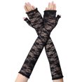 thumbnail image 1 of Mangas de brazo de encaje fino uxcell Protector solar para exteriores Guantes con agujero para pulgar Negro Largo, 1 of 4