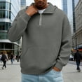thumbnail image 5 of Mens Oversized Hoodies Pullover Quarter Zip Casaul Long Sleeve Waffle Knit Athletic Hooded Sweatshirt with Pocket, 5 of 9