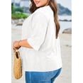 thumbnail image 6 of DOKOTOO Women Plus Size Cardigans Hollow Out Summer Kimonos Open Front Knitted Cardigan Tops White M US8-10, 6 of 11