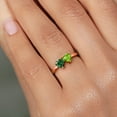 thumbnail image 4 of Gem Stone King 1.00 Ct Green Simulated Emerald Green Peridot 18K Rose Gold Plated Silver Ring (Size 5), 4 of 6