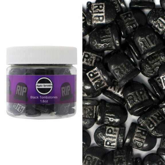 Mystic Sprinkles Candy Shapes Black Tombstones 1.8oz