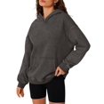 thumbnail image 2 of Oversized Hoodies for Women Acid Wash Sweatshirt Cute Pullover Fall Winter Long Sleeve Shirts Gray S, 2 of 9