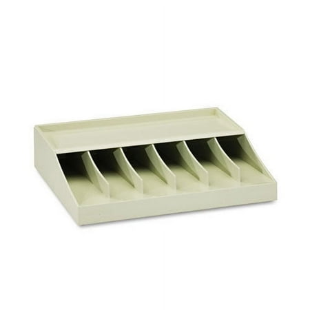 MMF Industries 210470089 10.63 in. x 8.31 in. x 2.31 in. 6 Compartment ABS Thermoplastic Bill Strap Rack - Putty