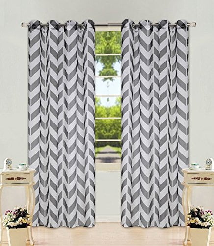 STRIPED PRINTED GROMMET VOILE SHEER WINDOW CURTAIN 1PC 2 TONE PANEL 55" X 84" 