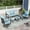Blue, variant on Alpha Joy 5 Seat Patio Conversation Set Metal Outdoor Furniture Set with Swivel Chairs & Table & 5.75" Thickened Cushions for Backyard, Lawn, Deck, Beige
