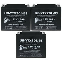 3-Pack UB-YTX20L-BS Battery Replacement for 1997 Kawasaki Jet Ski JH750 ST, Zxi 750 CC Personal Watercraft - Factory Activated, Maintenance Free, Motorcycle Battery - 12V 18AH, UpStart Battery Brand