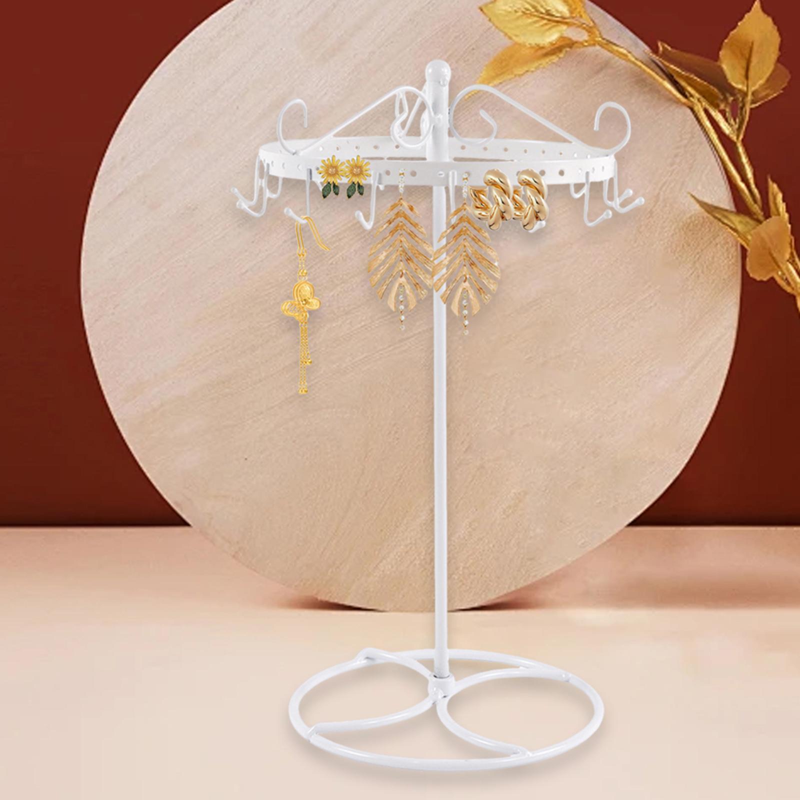 FVDPWYE Necklace Holder Organizer,Necklace Organizer Home Room Deocr Hanger with 15 Hooks Jewelry Display Tree for Keychain Necklaces White