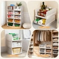 thumbnail image 7 of Taimasi 5 Pack Stackable Closet Storage Basket, Multifunctional Foldable Closet Organizer for Kitchen Bathroom Laundry Room Wardrobe Storage, Space-Saving Clothes Storage Drawer Organizer, White, 7 of 7