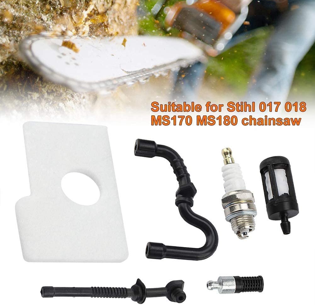 Air Filter & Fuel Hose & Spark Plug Kit For Stihl 017 018 MS170 MS180 - Tune Up Parts