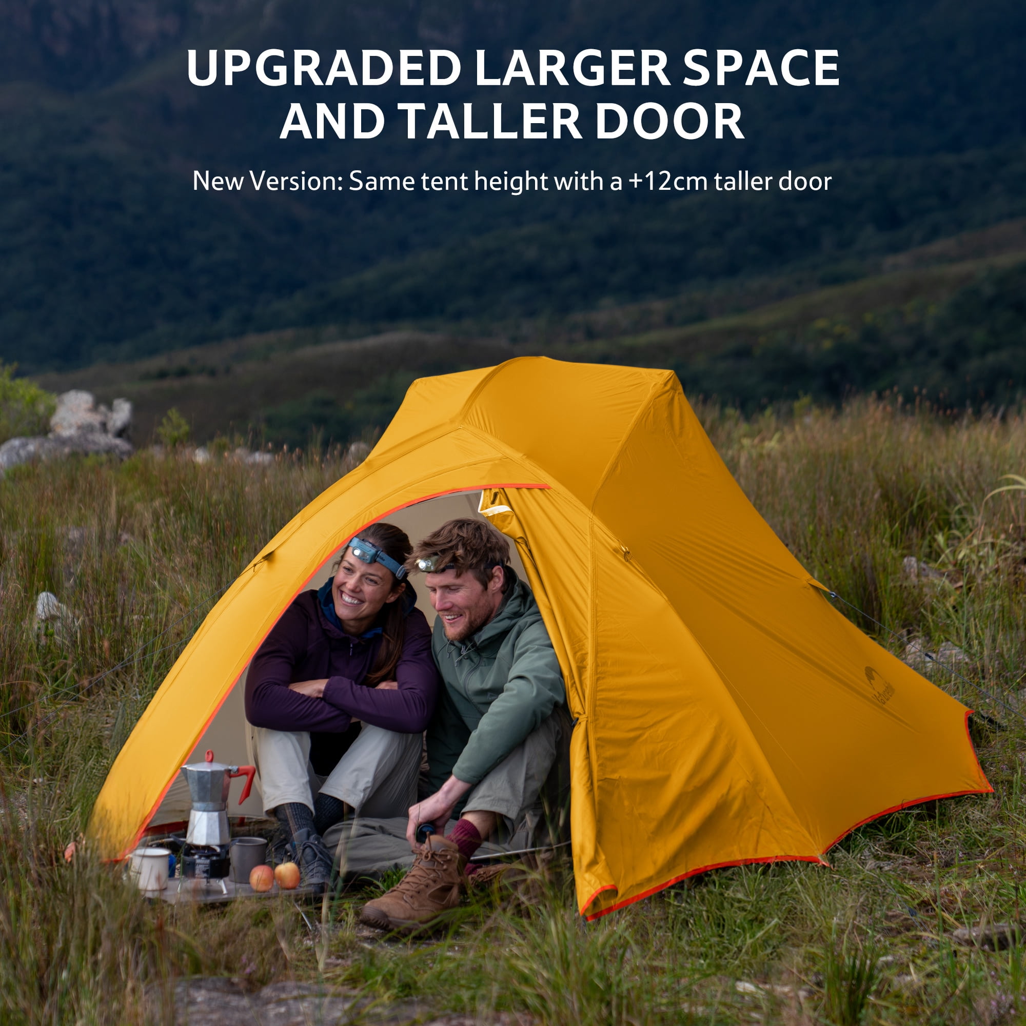 Naturehike Cloud-Up 2 Person Tent Lightweight Backpacking Tent with Footprint - Free Standing Ultralight Camping Hiking Backpack Tents Two Person Tent