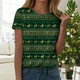 thumbnail image 2 of Drie Workout Tops Short Sleeve Shirts with Sun Protection Trendy Christmas Workout Tops for Women Green,XXL, 2 of 6