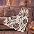 thumbnail image 6 of Bohemian Dreamcatcher Pattern Cream Rustic, Cozy Friendship Quote Scene, Warm Flannel Blanket for Living Room and Reading Nook, Art Lovers Friendship Gift, Artistic Home Decor, 6 of 9