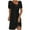 Black1, variant on yillto Womens Striped Dress V Neck Buttons Short Sleeve Summer Causal Business Midi Dresses for Work Office