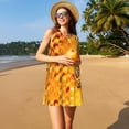 thumbnail image 3 of Naloa Abeilles sur Ruche Imprimé Nid d'Abeille Robe d'Été Décontractée de Printemps pour Femmes, Robe de Plage Sans Manches Col Rond Ample, 3 of 7