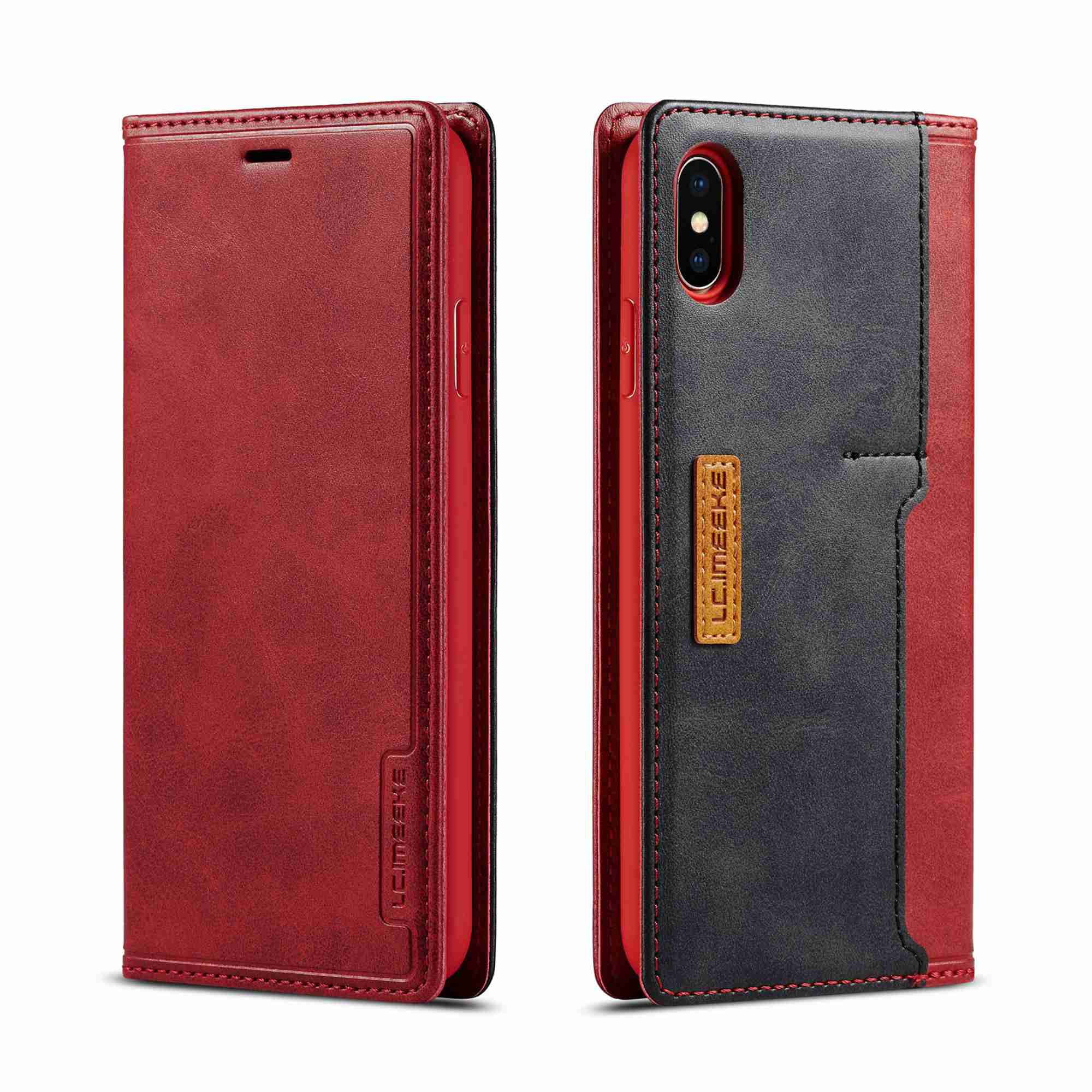Dteck Case For iPhone X / XS Leather Wallet Case with Kickstand Cash
